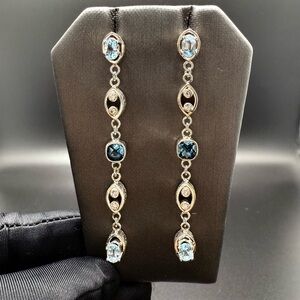 💎Diamonds & Blue Topaz Earrings 💎